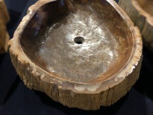 Umywalka nablatowa z kamienia naturalnego, skamieniałego drewna #44249